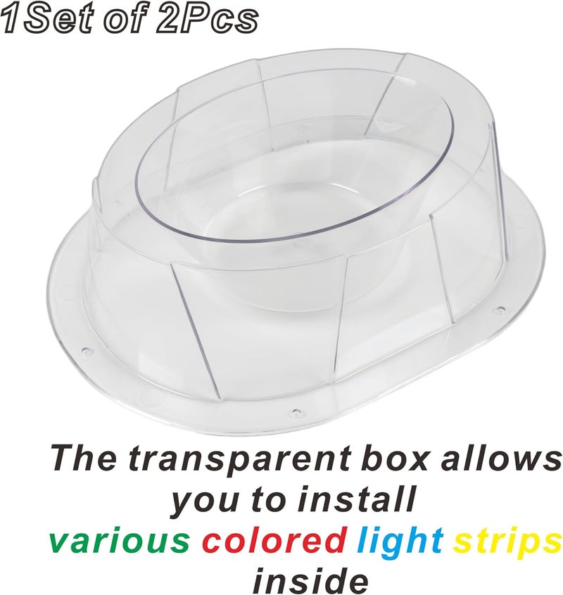NARPES 2PCS 6x9'' inch Speaker Boxes for Car UTV ATV RV Boat Trunk Trailer Golf Cart Marine Universal Speaker Enclosures Pods Adapter Spacer Rear Deck Door Kick Panel Cab (Transparent) - Image 2